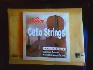 Cello String Set A,D,G,C, Nickel Alloy Wound New Alice Ships Fee with 