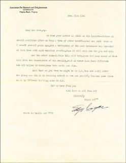 Edgar Cayce Typed Letter Signed 03 31 1942