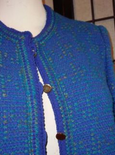 Beautiful CASTLEBERRY Knit Jacket Blazer Blue Womens 14 Suit