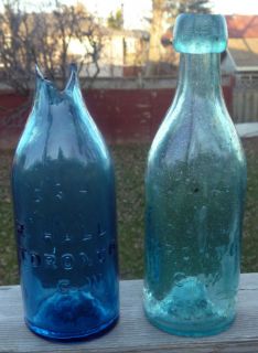 RARE Cobalt R Hall Toronto CW Canada West Squat Soda Water Bottle 