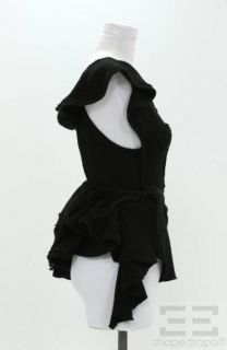 Tao Comme des Garcons Black Wool Ruffle Sweater Top Size Medium