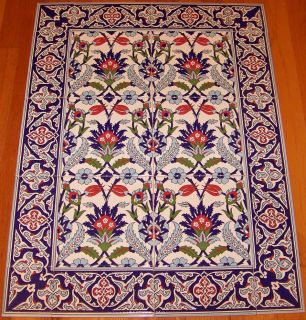 32x24 Turkish Ottoman Iznik Tulip Ceramic Tile Set Panel