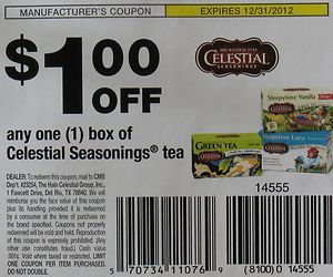 20 Coupons $1 00 1 Celestial Seasonings Tea 12 31 12
