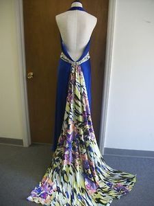 Cassandra Stone Blue Formal Gown Train Dress 12