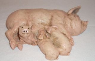 1988 Castagna Italy Mama Feeding Baby Pigs Piglets Figurine Figure 