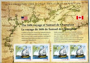 Stamp Sheet 1606 Voyage Samuel de Champlain Canada