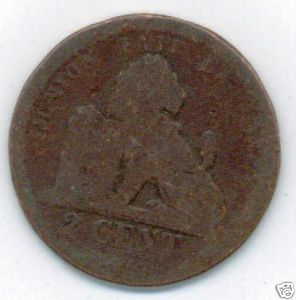 1833 2 Cent Belgium Coin King Leopold 1