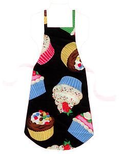 Full Size Adult Apron All Handmade Cupcakes on Black