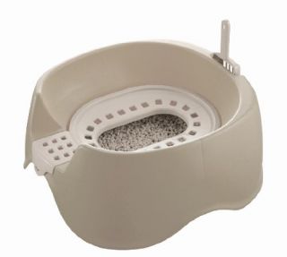 features of richell paw trax cat litter box seat opens and closes 