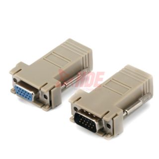 New VGA Extender CAT5 Cat6 Cable Adapter Video Male Computer PC Laptop 