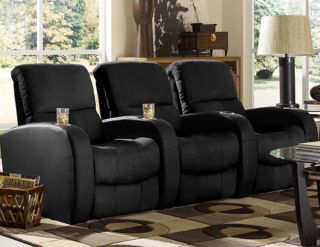 Seatcraft Catalina Home Theater Seating 3 Seats Manual Black on Black 