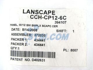 Corning LANscape CCH SC SM APC Patch Panel, CCH CP12 6C ~STSI