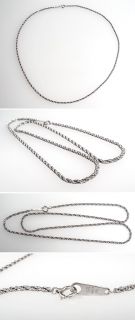 Snake Style Chain Necklace Solid Platinum Jewelry Adjustable 14.5 & 16 