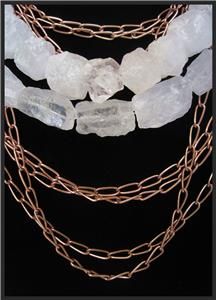 Gemma Redux Chaka Necklace Rock Crystal Strands Twisted Copper Chains 