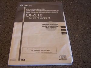 Aiwa CX ZL10 CD Stereo Sytstem Owners Manual