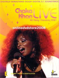 Chaka Khan Live Roxy Theatre 1981 Rhythm Blues Music DVD New SEALED 