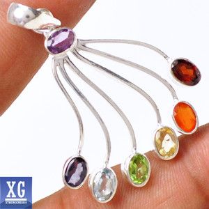 SP131611 HEALING CHAKRA RING 925 STERLING SILVER PENDANT JEWELRY