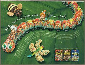   Pebbles Cereal 2006 print ad / magazine ad, Flintstones caterpillar