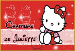 Plaque de Porte de Chambre Hello Kitty Personnalisable
