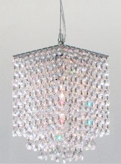 NEW MODERN 100% CRYSTAL CHANDELIERS PENDANT CRYSTALS EXTENDABLE TO 36 