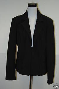 Cato Womens Jacket Sz L Zippered Black Jacket