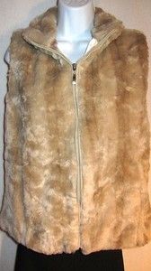 Coldwater Creek Faux Fur Fully Lined Vest Jacket Coat Size Medium New 