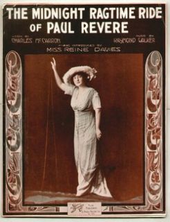 Midnight Ragtime Ride of Paul Revere 1914 Reine Davies Vintage Sheet 