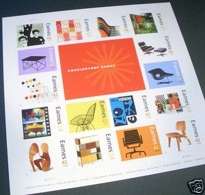 Charles Ray Eames Design US Postal Stamp Sheet of Vitra Collection New 