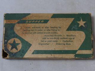 Original WWII Supper K Ration PATTEN FOOD PRODUCTS Chattanooga, TN