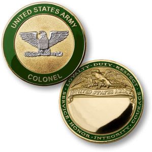 Army Colonel New Challenge Coin Engravable Coin
