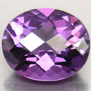   NATURAL! AAA! PURPLE CLR CHANGE BRAZIL AMETHYST OVAL WITH CHECKERBOARD