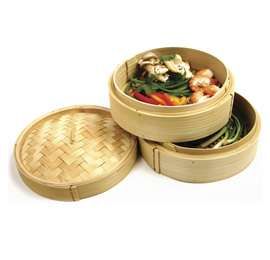 Norpro 2 Tier Bamboo Steamer with Lid 1963