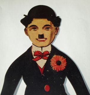 Antique Vintage Charlie Chaplin Cardboard Jointed Doll Illusion 1920s 
