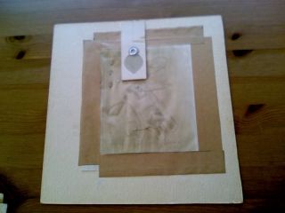 1951 Abstract Drawing on Paper Signed Charles Mather Key Hole Haunting 