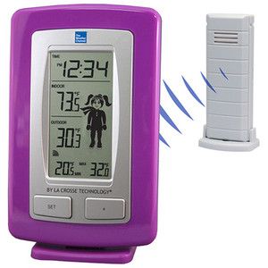 WEATHER CHANNEL INDOOR OUTDOOR WIRELESS THERMOMETER DRESSED GIRL ICON 