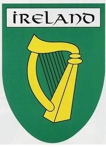 Irish Green Celtic HARP Decal Car Sticker   Irelands national symbol