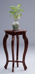 Dark Cherry 28in Transitional Plant Stand Side Tables 2