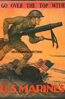 1917 World War I WWI Promotion of US Marines Poster 3