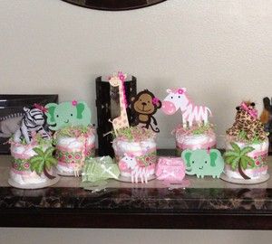 Diaper Cake Mini  One Item   Baby Shower Centerpieces / Gifts