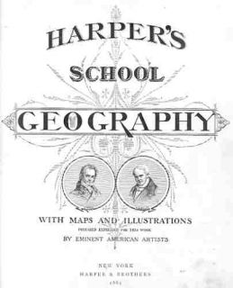USA North America Physical Map Color Harper 1884