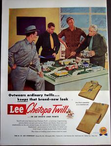 1953 Lee Chetopa Clothing for Men Vintage Fashion Ad