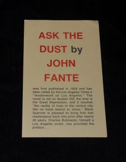 Charles Bukowski Promo for Ask The Dust by John Fante