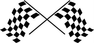 Checkered Racing Flags Vinyl Wall Decal Stickers Office Garage Room 