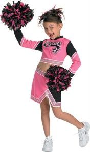 girls cheerleader top skirt pom poms costume dg3050