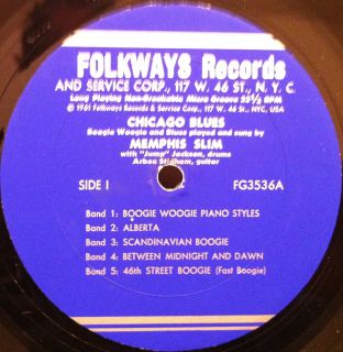 Memphis Slim Chicago Blues LP Vinyl FG 3536 VG 1961