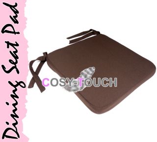 Piar of Chocolate Brown Dining Chair Seat Pads Cushion