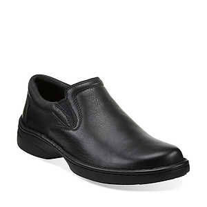 Clarks Mens Childers Draft Casual Slip on Leather Loafer Shoes Black 