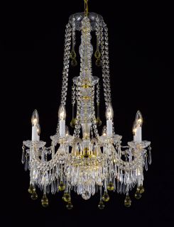 New Murano Venetian Style Crystal Chandeliers 9 Lights Fixture Gold 