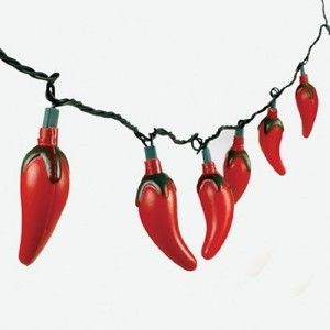 Set Red Chili Pepper String Lights Fiesta Party Decor