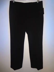 Chaus Womens Black Stretch Career Black Slacks Pants 2545